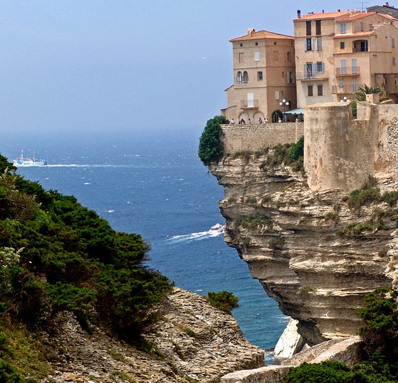 A rock Corsica, corsica, rock, sea, ocean, HD wallpaper