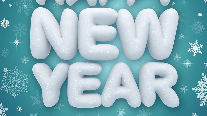 Happy New Year!, word, blue, christmas, craciun, new year, white, card, HD wallpaper