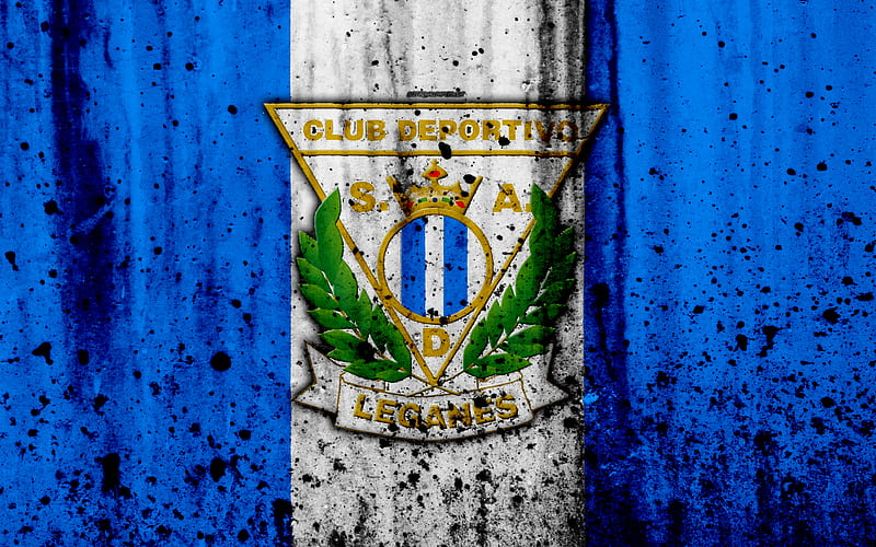 Leganes grunge, La Liga, stone texture, soccer, football club, LaLiga, Leganes FC, HD wallpaper