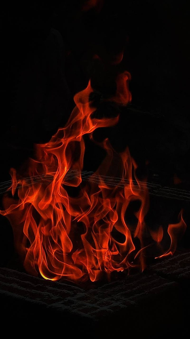 Batman Frame, amoled oled black background glowing fire flame orange neon  glowing, HD phone wallpaper