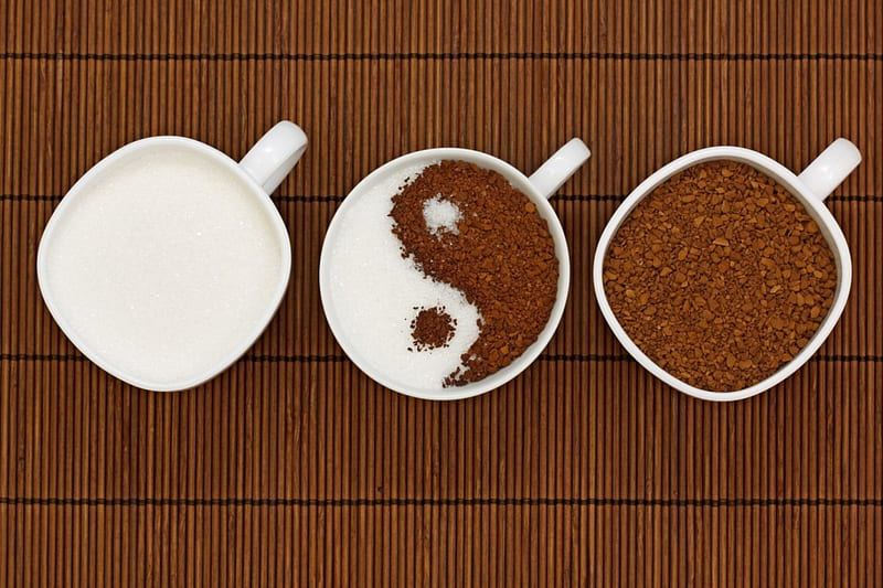 Coffee, Milk, brown, Drink, Drinks, Yin Yang, Food, Mug, HD wallpaper