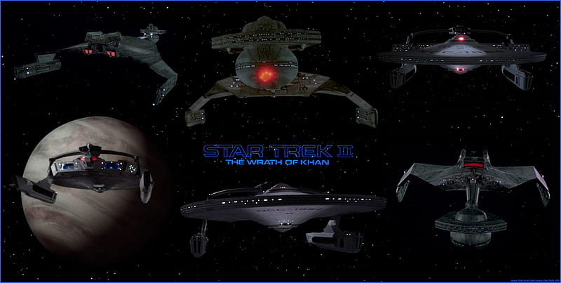 Starship Reliant and Klingon K'Tinga from Star Trek II: The Wrath of Khan, Star Trek II, Klingon, Reliant, Klingon Ship, Wrath of Khan, spaceships, USS Reliant, HD wallpaper