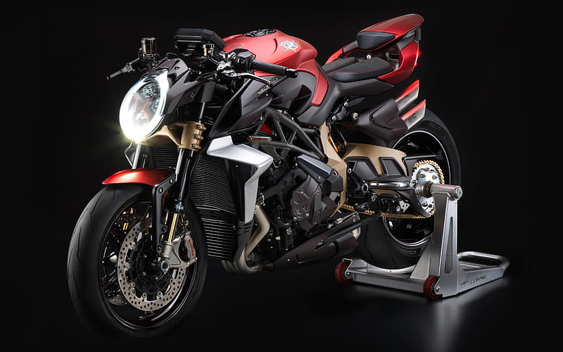 MV Agusta Brutale 800, 2019, front view, red black sport bike, Italian sports motorcycles, MV Agusta, HD wallpaper