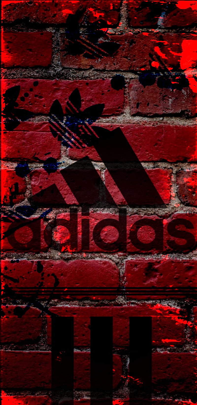 Adidas, logo, red, HD phone wallpaper