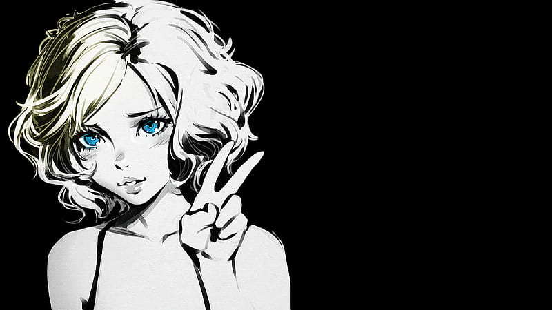 Bloo Artistic Girl , artist, artwork, digital-art, monochrome, black-and-white, HD wallpaper