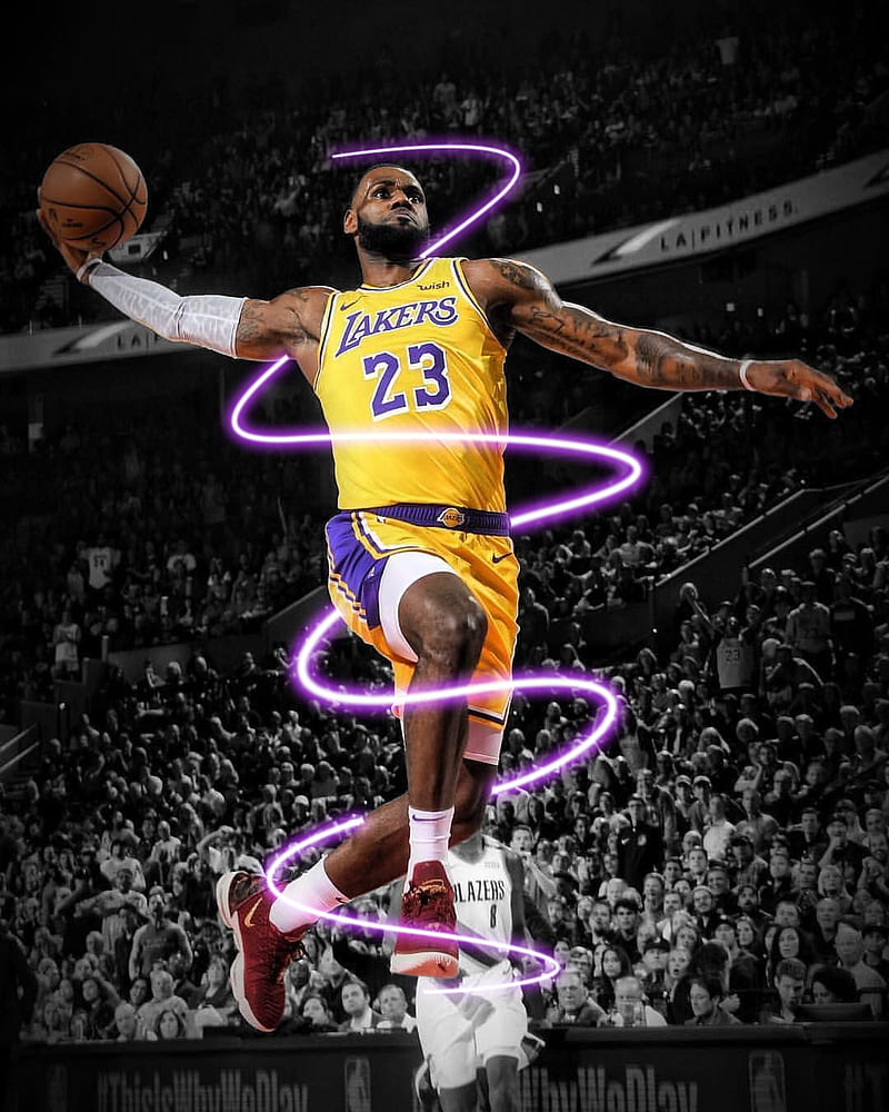 HD wallpaper: Lebron James, NBA, basketball, hoop, Los Angeles Lakers,  jumping