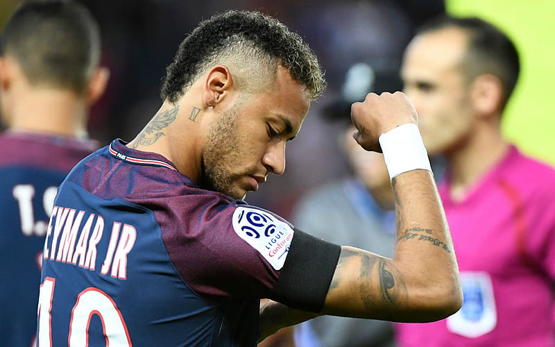 Neymar JR, football, Paris Saint Germain, PSG, France, Brazilian football player, HD wallpaper