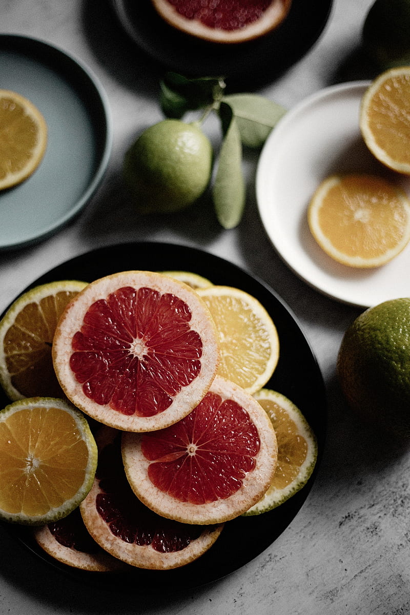 grapefruit, orange, lemon, fruit, slices, HD phone wallpaper