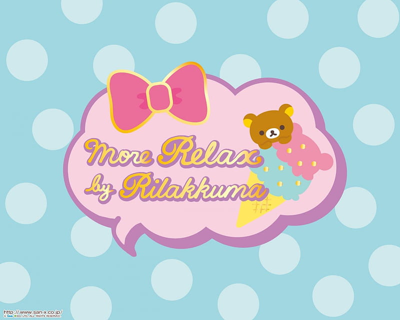 Relaxing Rilakkuma, Cute, Teddy, Bow, bear, San-X, Blue, Rilakkuma, Kawaii, HD wallpaper
