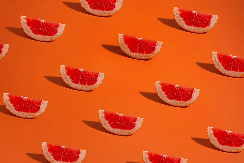 Fruit Grapefruit, fruit, funny, grapefruit, orange, pink, pleasant, red, simple, HD wallpaper