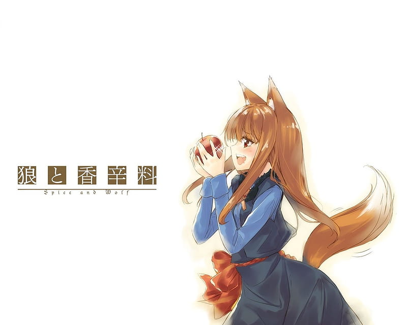 Spice And Wolf, cute, girl, anime, tail, ears, HD wallpaper