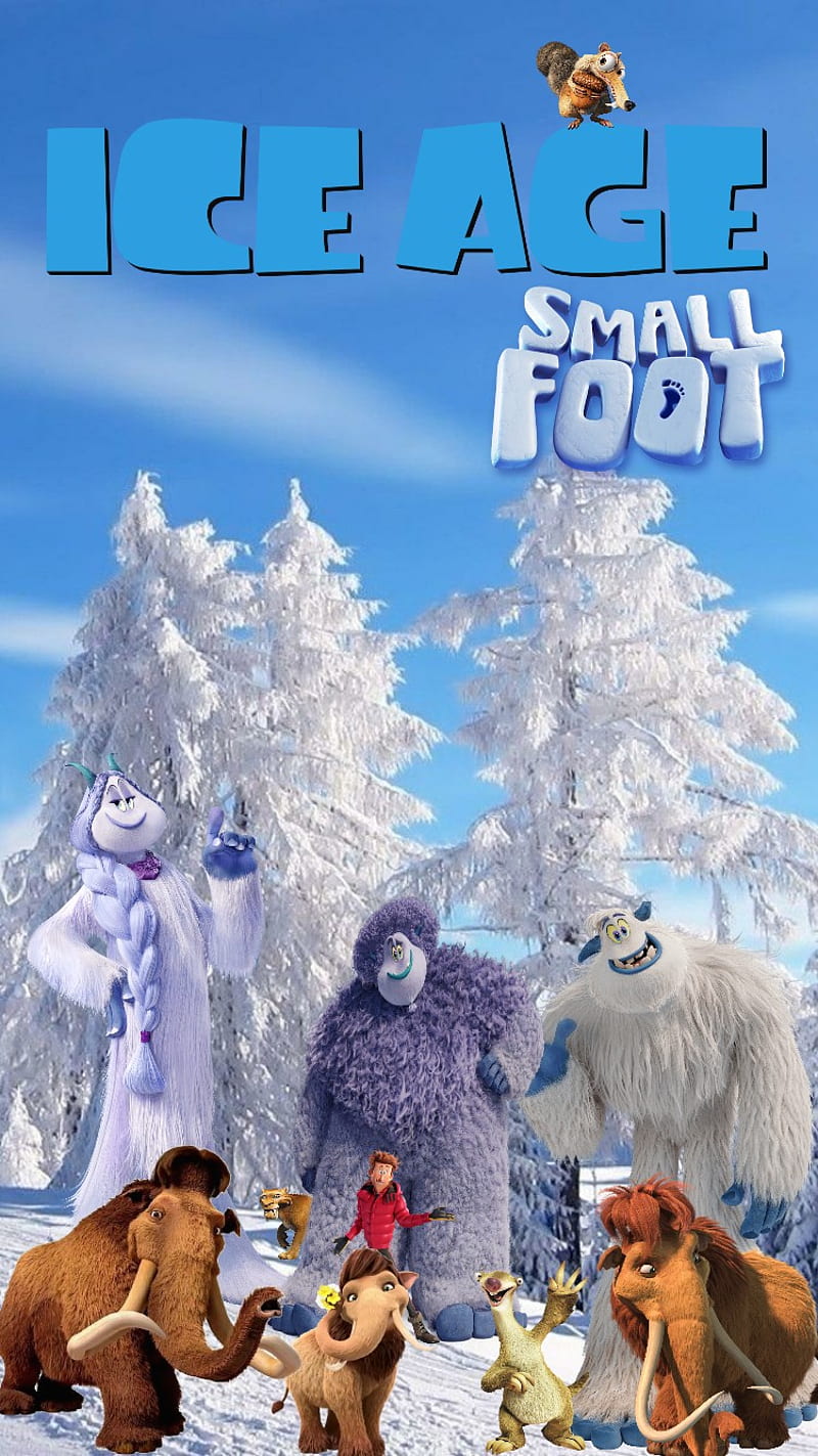 Ice Age Smallfoot , ice age, animation cartoon, winter snow, 3d movie, christmas, funny, new weird, HD phone wallpaper
