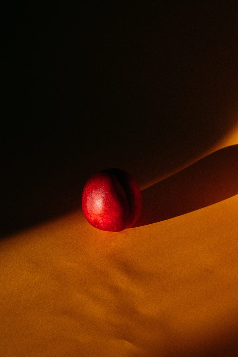 nectarine, fruit, shadow, dark, HD phone wallpaper
