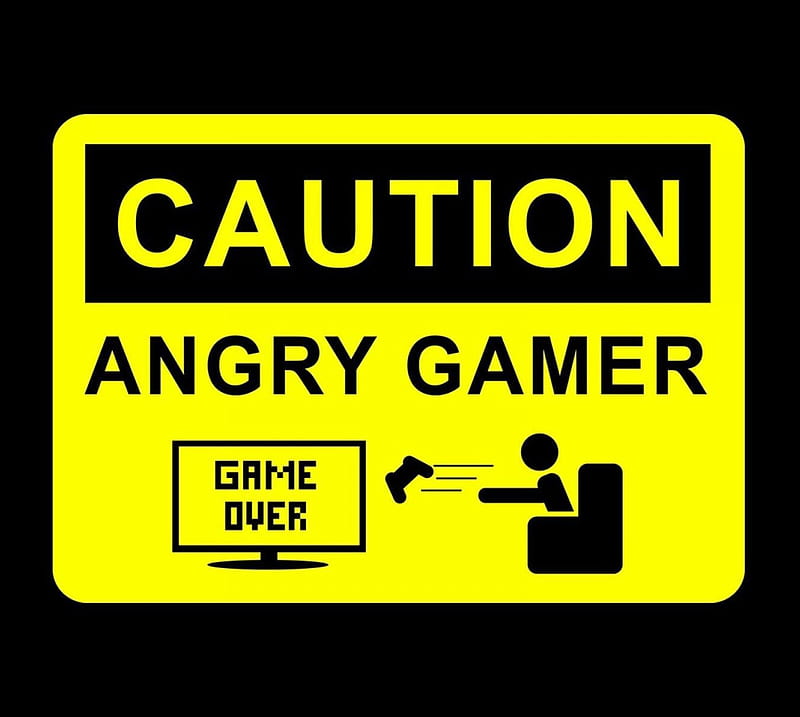 Angry Gamer, angry, caution, game, gamer, HD wallpaper