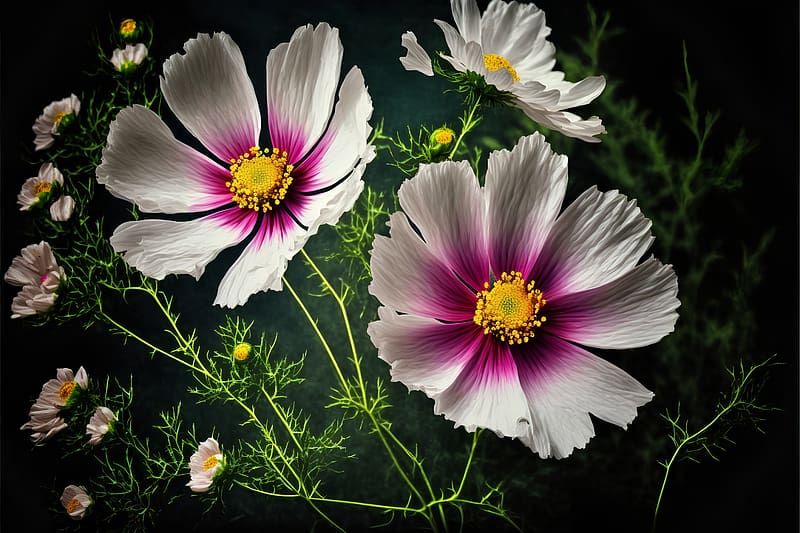 Cosmos Flowers, Field, Nature, Bokeh, Spring, HD wallpaper