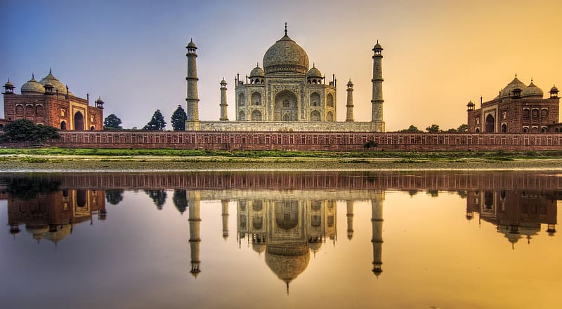 Monuments, Taj Mahal, Reflection, India, Agra, , Uttar Pradesh, HD wallpaper