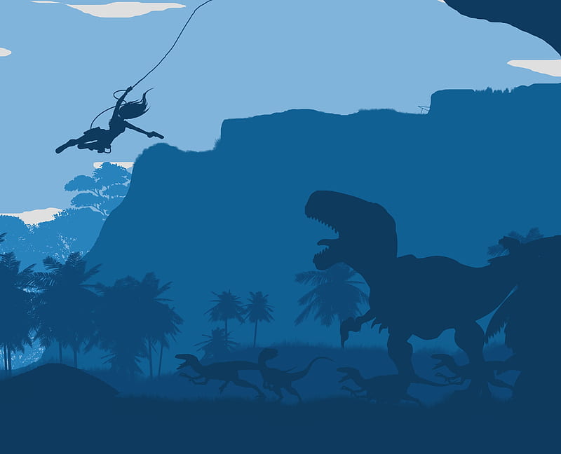 Tomb Raider Dinosaur, absract, cartoons, HD wallpaper