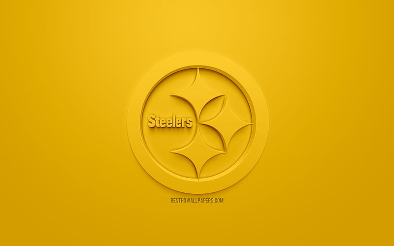 Pittsburgh Steelers, American football club, creative 3D logo, yellow  background, HD wallpaper | Peakpx