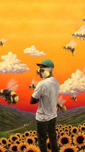 Flower Boy Wall Bees Clouds