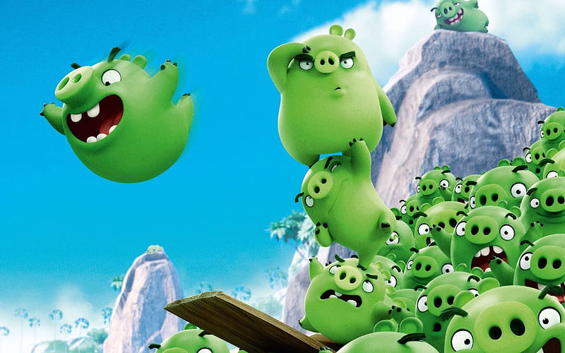 Angry Birds, 2016, Bad Piggies, green Birds, Rovio, animatem movie, HD wallpaper