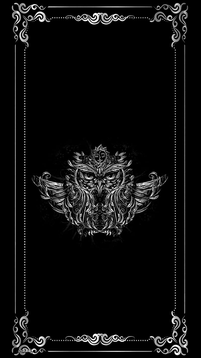 OWL, new, black, dark art, background, HD phone wallpaper