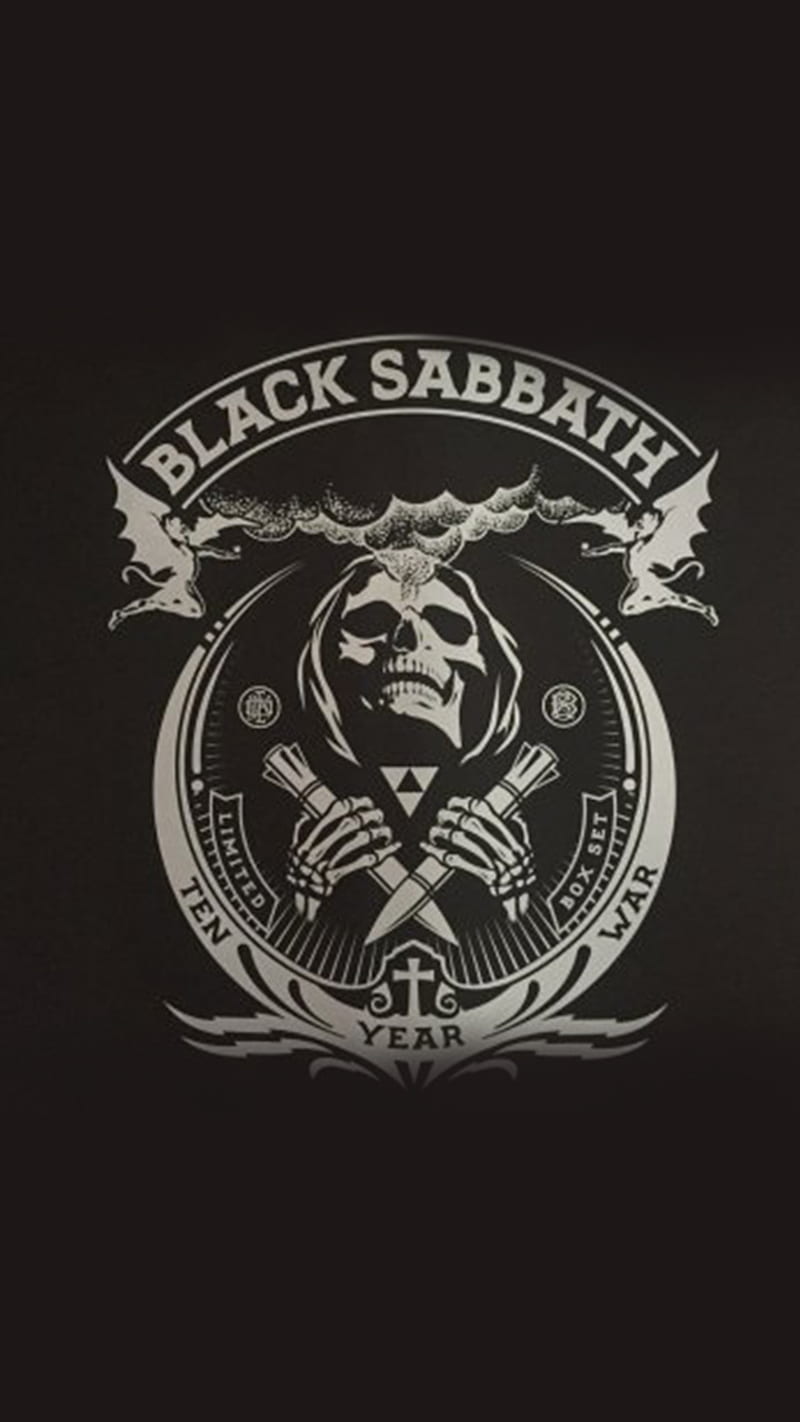 black sabbath black and white logo hd