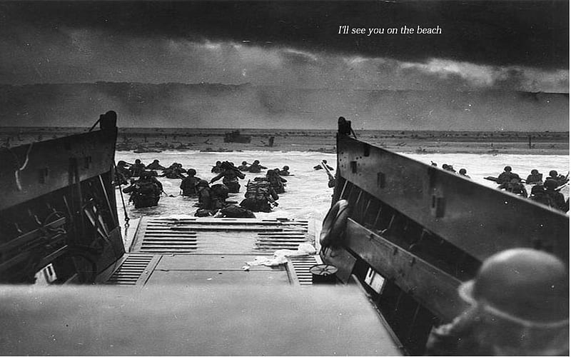 Normandy Beach, beach, guerra, boat, normandy, quote, world war 2, saving privat ryan, d-day, HD wallpaper
