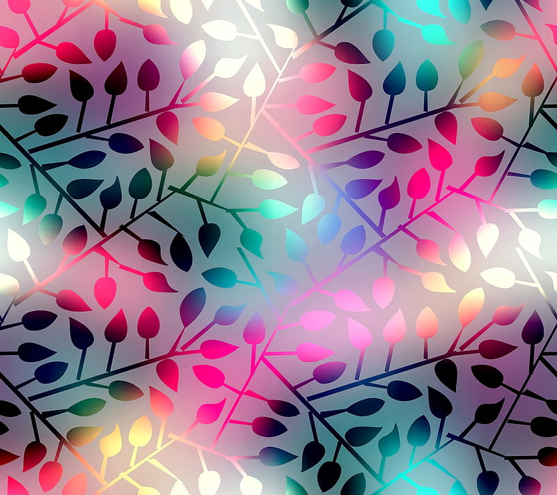 Shining Background, colorful, leaves, pattern, HD wallpaper