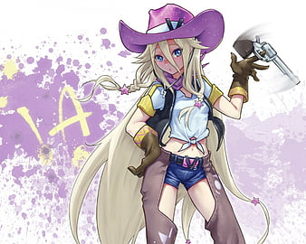 Bounty Hunter, art, female, hats, fun, cute, guns, anime, cowgirls