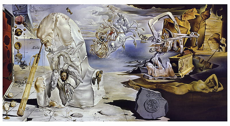 The Apotheosis of Homer 2, art, salvador dali, surrealist, surrealism, collage, abstract, artwork, painting, wide screen, dali, surreal, HD wallpaper