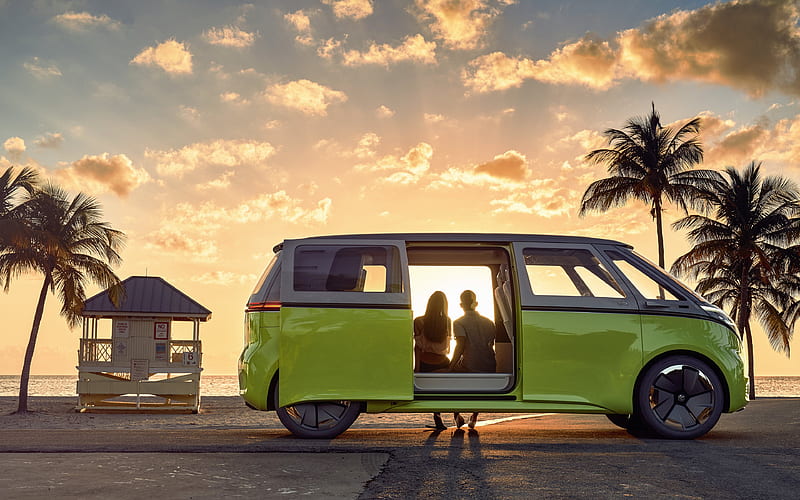 Volkswagen ID Buzz, 2018, minibus, electric car, side view, new German cars, Volkswagen, HD wallpaper