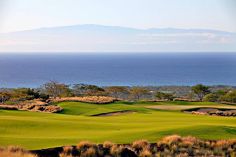 Serene and Beautiful Coastal Golf Course Maui Hawaii, polynesia, bonito, sea, oahu, green, maui, polynesian, luxury, exotic, islands, view, ocean, hawaii, pacific, course, vista, paradise, golf, serene, coastal, island, tropical, hawaiian, coast, HD wallpaper