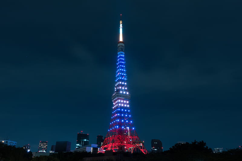 japan, tokyo tower, lights, night, City, HD wallpaper