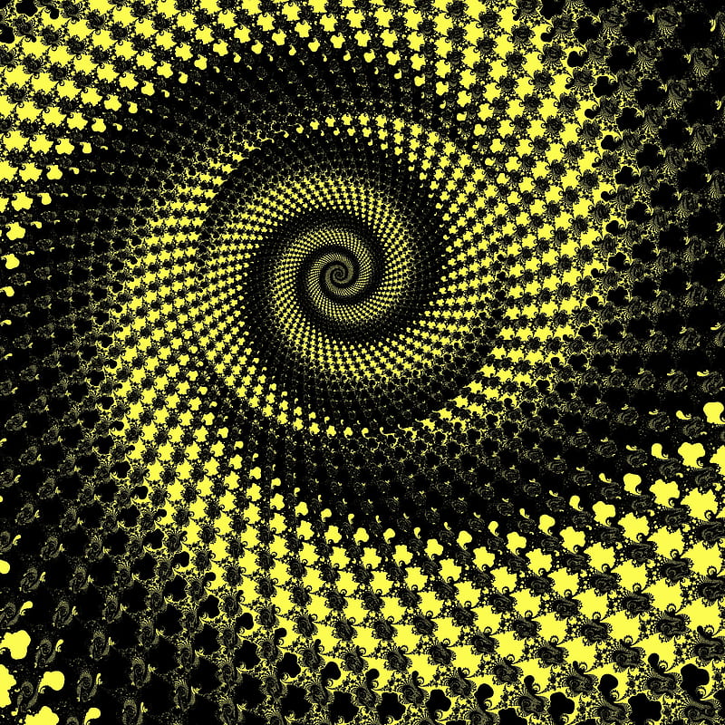 spiral, vortex, rotation, abstraction, yellow, HD phone wallpaper