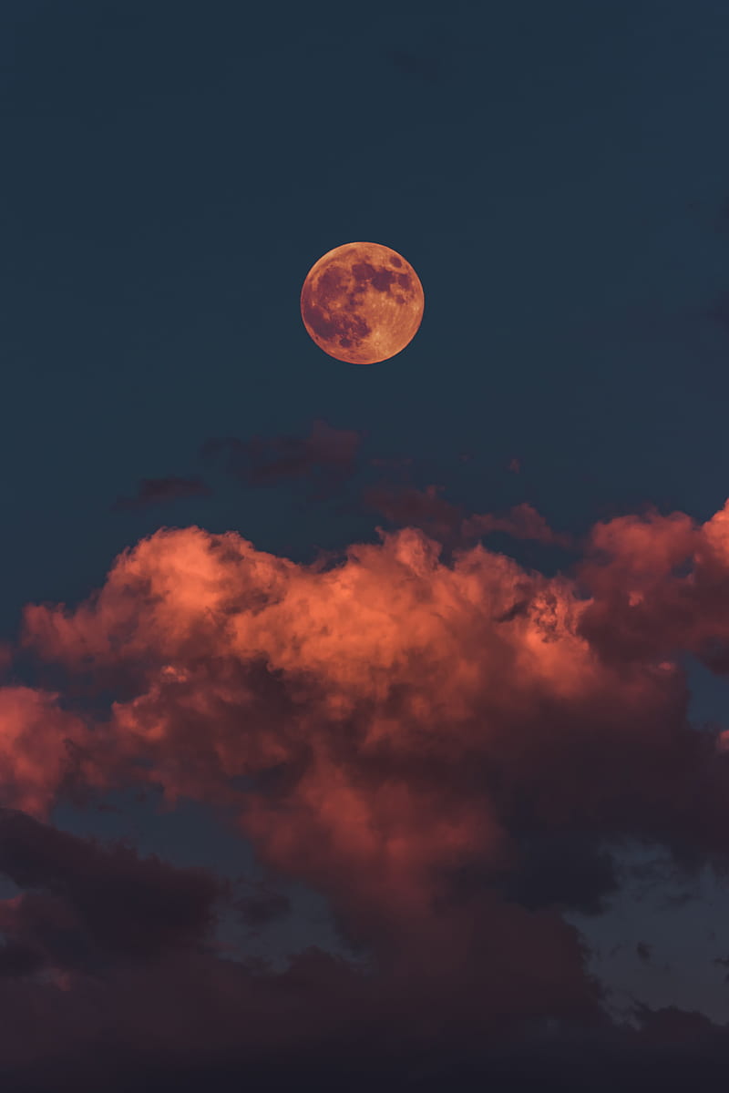 full moon and clouds, HD phone wallpaper