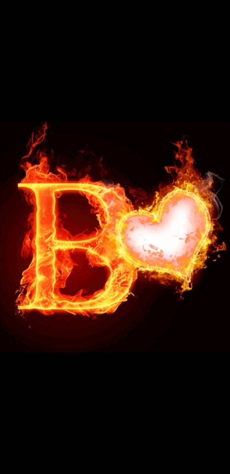 b letter, fire, pattern, HD phone wallpaper
