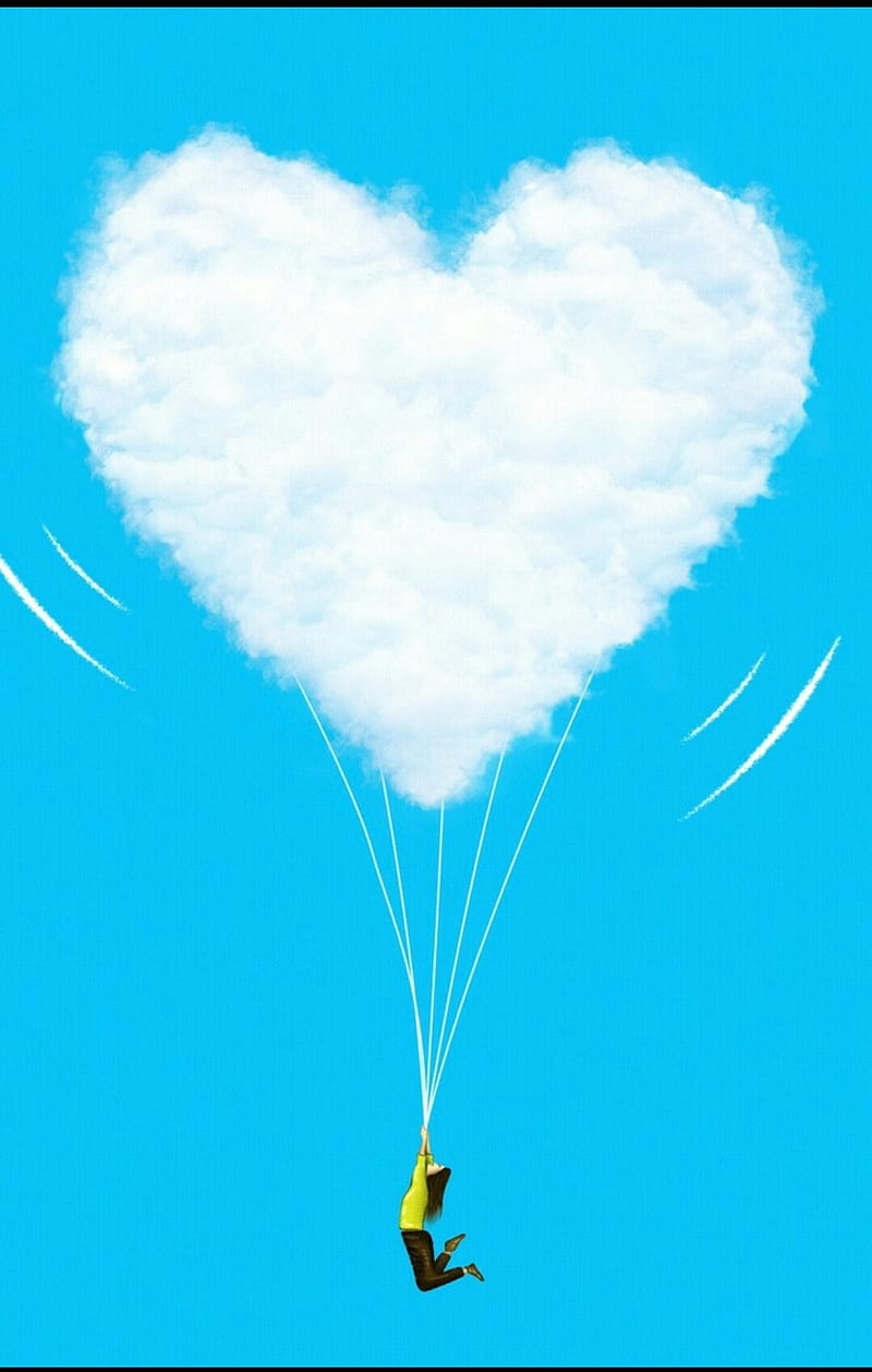 White Heart, baby, fly, siempre, girl, love, sky, HD phone wallpaper
