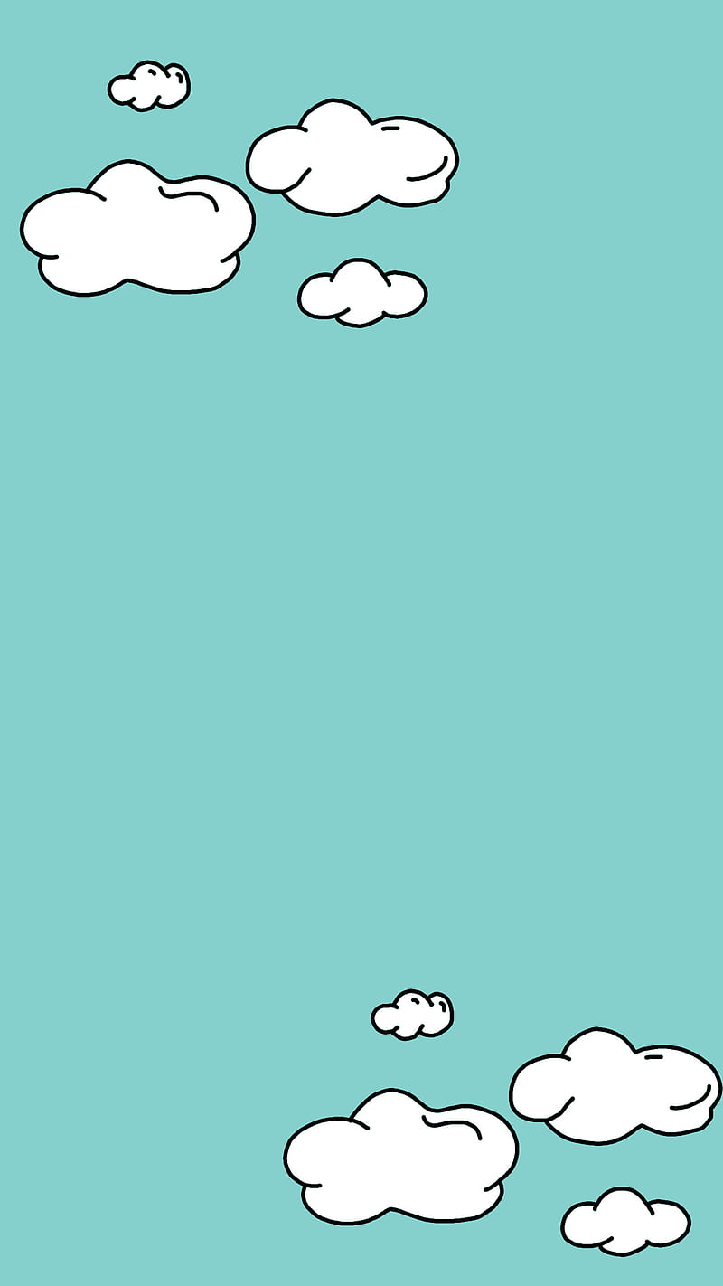 Cute Clouds Turquoise Art Drawing Dom Hand Drawing Hipster Pop Art Pop Culture Hd Phone Wallpaper Peakpx
