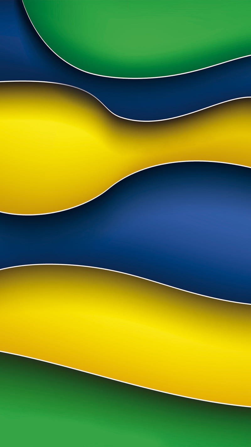 Layers, 3d, abstract, art, blue, green, yellow, HD phone wallpaper