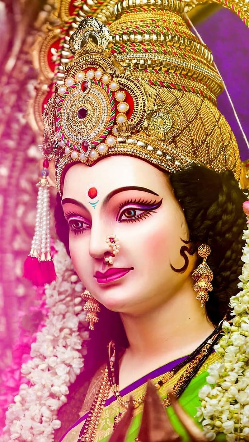 Mata Rani, Devi Maa Face Closeup, durga maa, goddess, HD phone ...