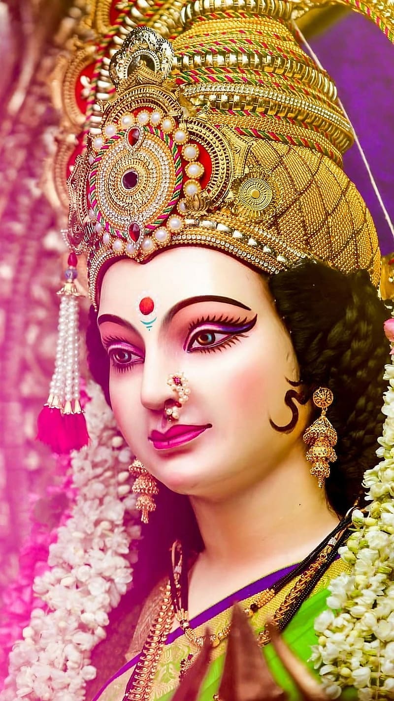 Stunning Collection of 999+ Beautiful HD Images of Durga Maa's Face ...