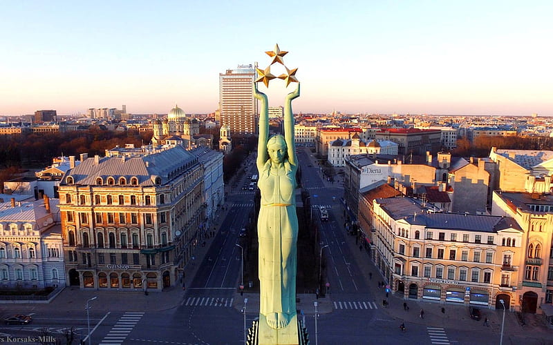 Monument of dom, Riga, Latvia, monument, city, Riga, Latvia, street, HD wallpaper
