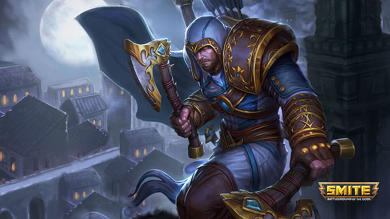 Secret Order Ullr, smite, fantasy, ullr, game, man, blue, assassin, HD wallpaper