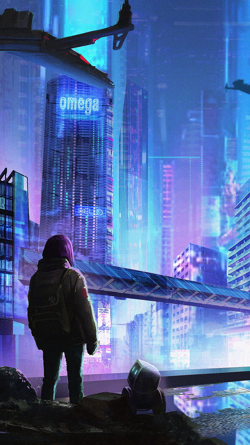 City , building, futuristic, colorful, HD phone wallpaper