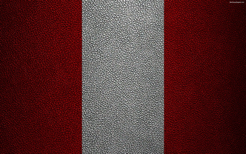 Flag of Peru leather texture, Peruvian flag, South America, Peru, HD wallpaper