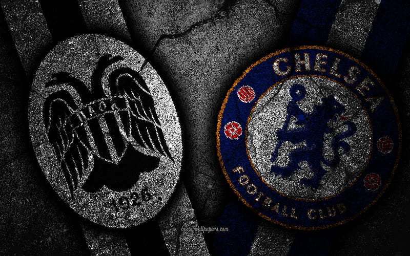 PAOK vs Chelsea, UEFA Europa League, Group Stage, Round 1, creative, PAOK FC, Chelsea FC, black stone, HD wallpaper