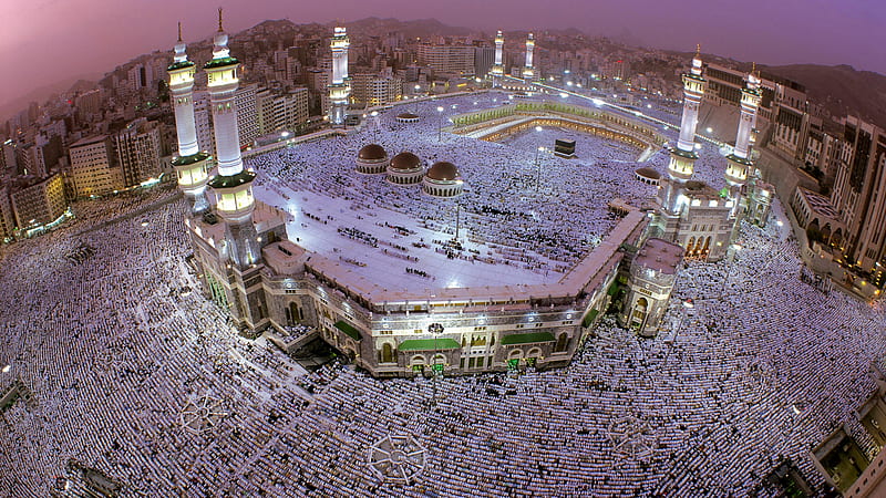 Aerial View Of Mecca Madina With People Ramzan, HD wallpaper | Peakpx