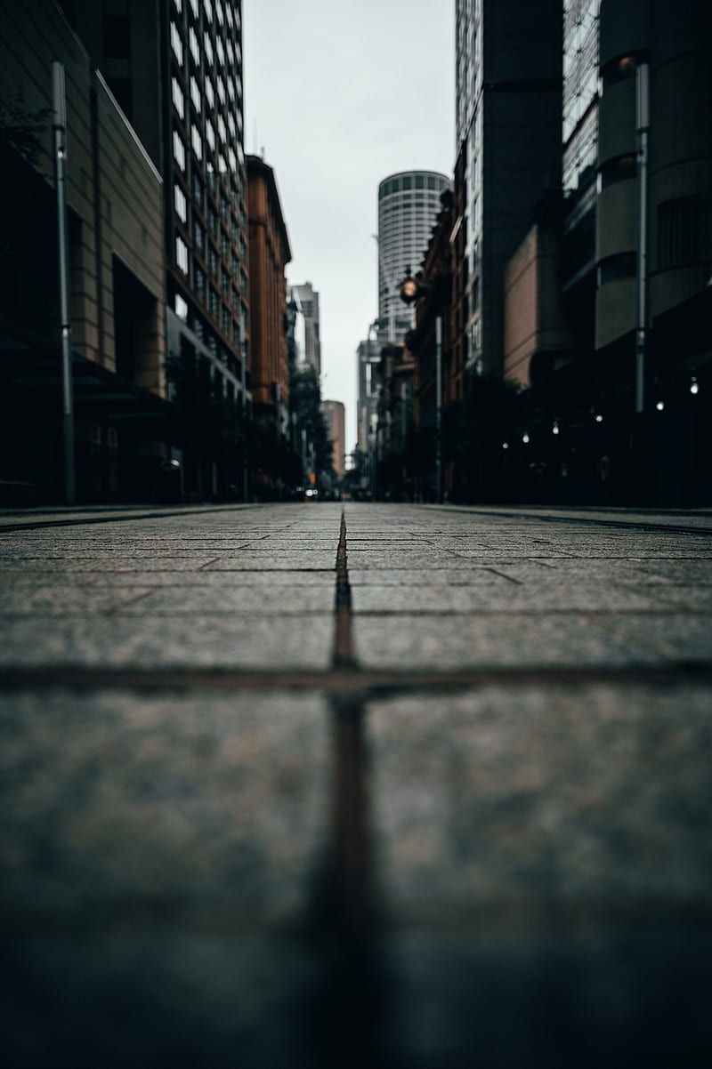 gray concrete road between high rise buildings during daytime, HD phone wallpaper