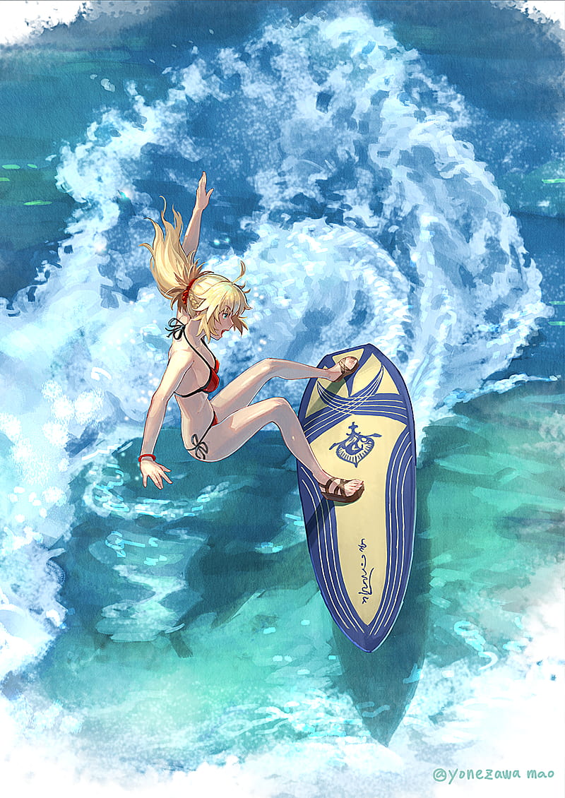 vertical, surfboards, surfing, waves, sea, water, Mordred (Fate/Apocrypha), HD phone wallpaper