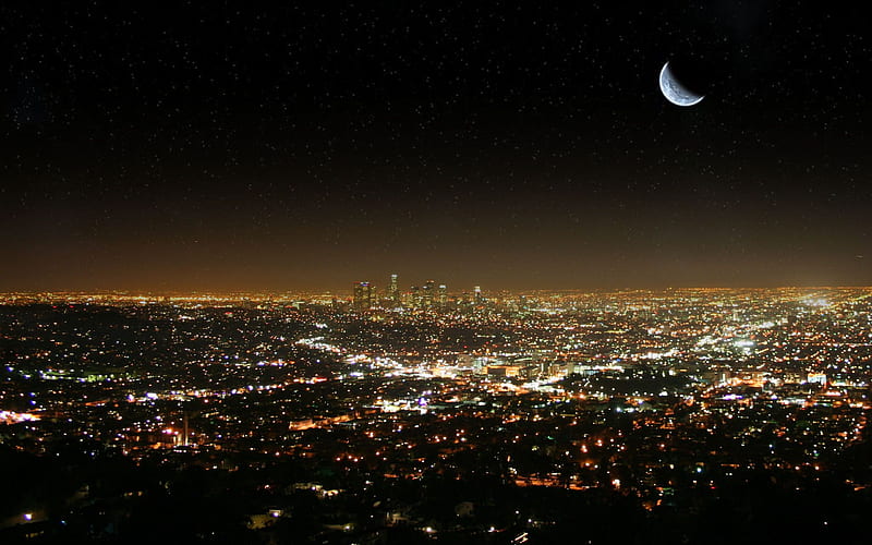 La Skyline, Los Angeles, HD wallpaper La Skyline, Los Angeles, HD wallpaper